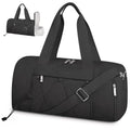 Small Gym Bag for Women/Men, Duffle Bag for Travel with Shoes Compartment, Lightweight Carry on Weekender Duffel Bag, Water Resistant, Black