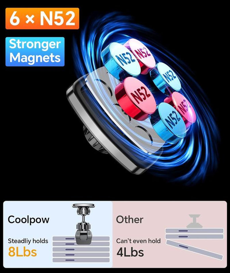 Magnetic Gym Phone Holder for Recording Workouts – Strong Magnet Tripod Ring Mount for All Smartphones (4.7–7”)