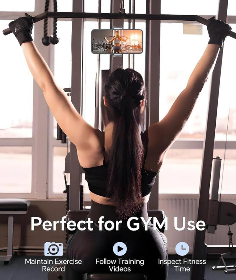 Magnetic Gym Phone Holder for Recording Workouts – Strong Magnet Tripod Ring Mount for All Smartphones (4.7–7”)