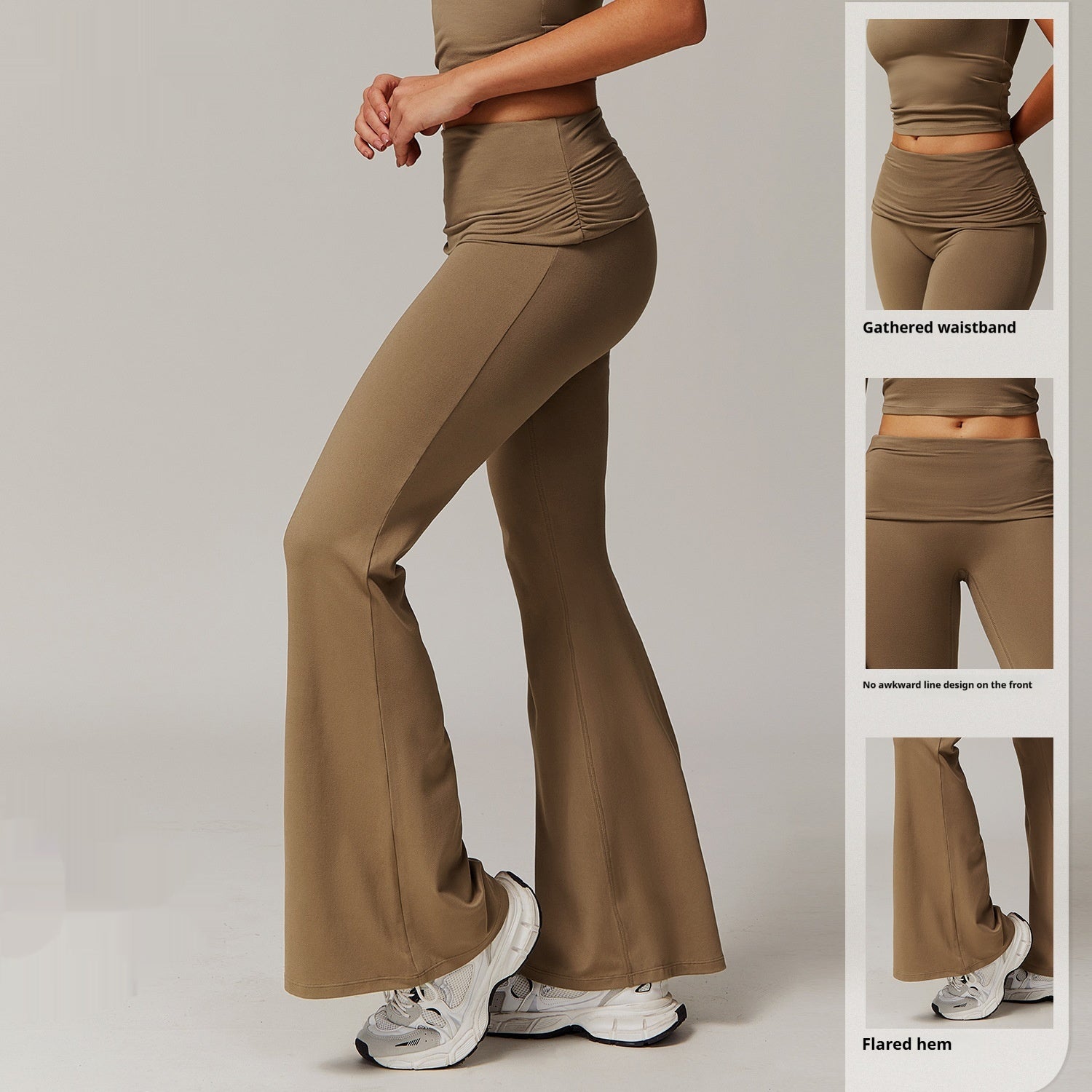 ARIA High Waist Fold-Over Bell-Bottom Leggings