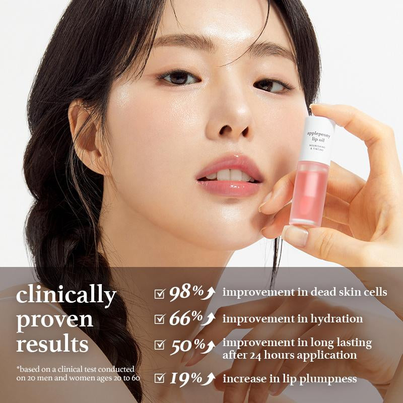 Nooni Korean Apple Lip Oil + Lip Stain | Glossy Lip Stain, Tinting & Long Lasting, Moisturizing Lip Care (13 Options) Hydrate Lipgloss Lipstick Makeup Glossy Hydrating Moisturizer Plump Transfer-Proof