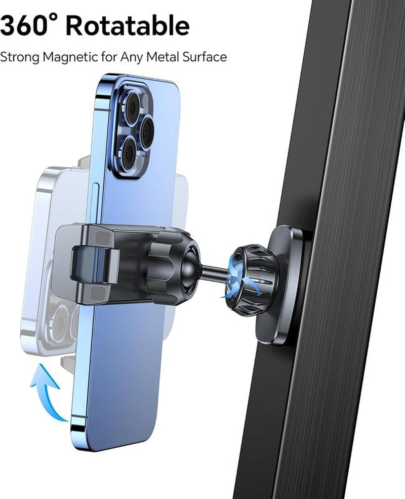 Magnetic Gym Phone Holder for Recording Workouts – Strong Magnet Tripod Ring Mount for All Smartphones (4.7–7”)