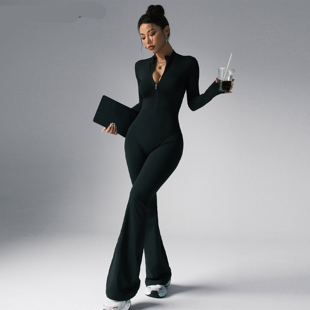ARIA Black Zipper Jumpsuit