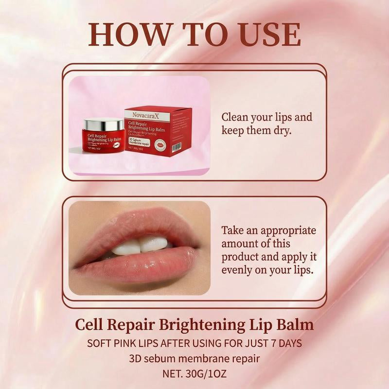 Novacarax Cell Repair Brightening Lip Balm, 30G/1Oz – Fades Lip Pigmentation & Smoker’S Lips, Brightens Dark Lips, Softens and Protects