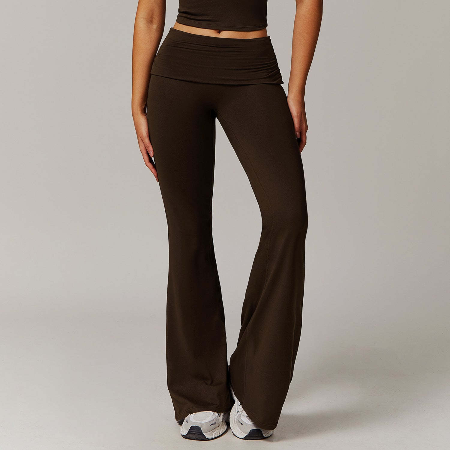 ARIA High Waist Fold-Over Bell-Bottom Leggings