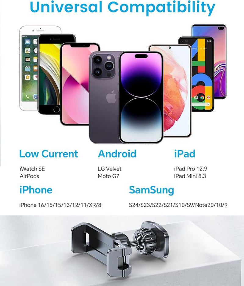 Magnetic Gym Phone Holder for Recording Workouts – Strong Magnet Tripod Ring Mount for All Smartphones (4.7–7”)