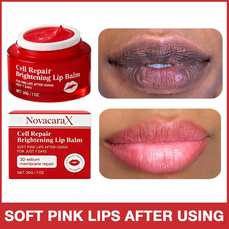 Novacarax Cell Repair Brightening Lip Balm, 30G/1Oz – Fades Lip Pigmentation & Smoker’S Lips, Brightens Dark Lips, Softens and Protects